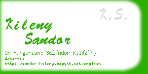 kileny sandor business card
